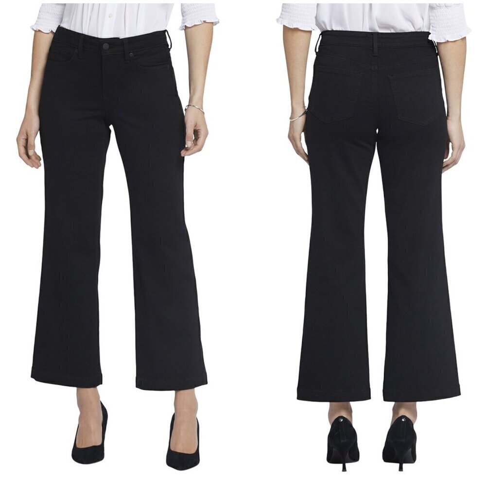💕NYDJ💕 Julia Relaxed Crop Flare Jeans ~ Black Rinse 14 NWT